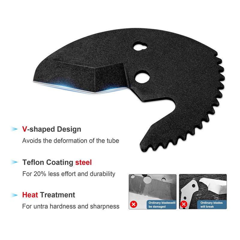 HAUTMEC PVC Pipe Cutter Tool Multifunction Ratchet-type Tube and PVC Cutters One-hand Fast Pipe Cutting Tool for Cutting Up to 1-5/8 inch 3-in-1 Tubes Wire and Trunking cutter HT0257-TC Multifunction Cutter