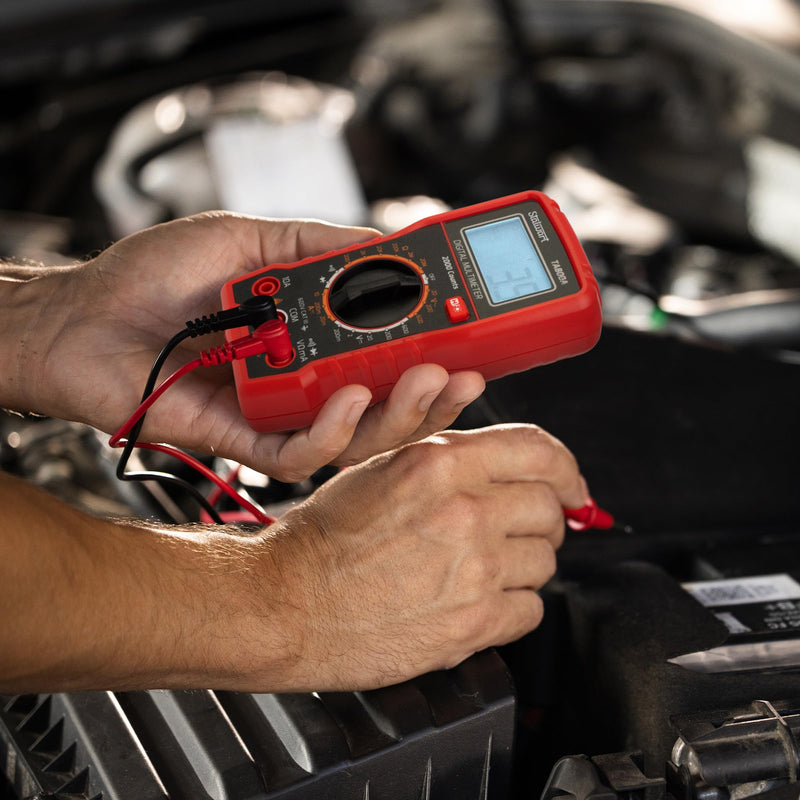 Multimeter Voltage Tester - Digital Volt Meter with Backlit Display and Needle Probes for AC/DC Voltage, DC Current, and Wire Continuity by Stalwart