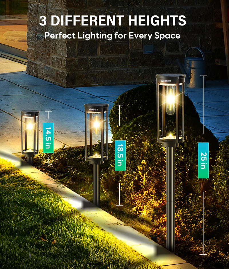 Solar Pathway Lights Outdoor 6 Pack, Bright Solar Path Lights Outside Waterproof, Walkway Light Solar Powered Landscape Lights for Driveway Lawn Patio Sidewalk Yard 6Pack Warm White