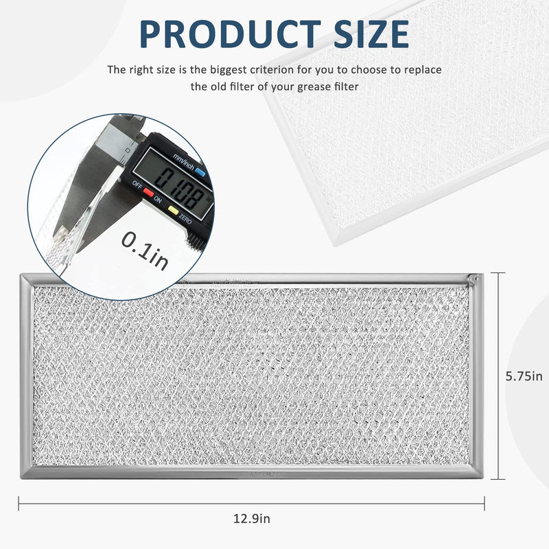 Fits for Whirlpool W10208631A Microwave Grease Filter - Approx 13" x 6" (2-Pack) by AMI PARTS 2