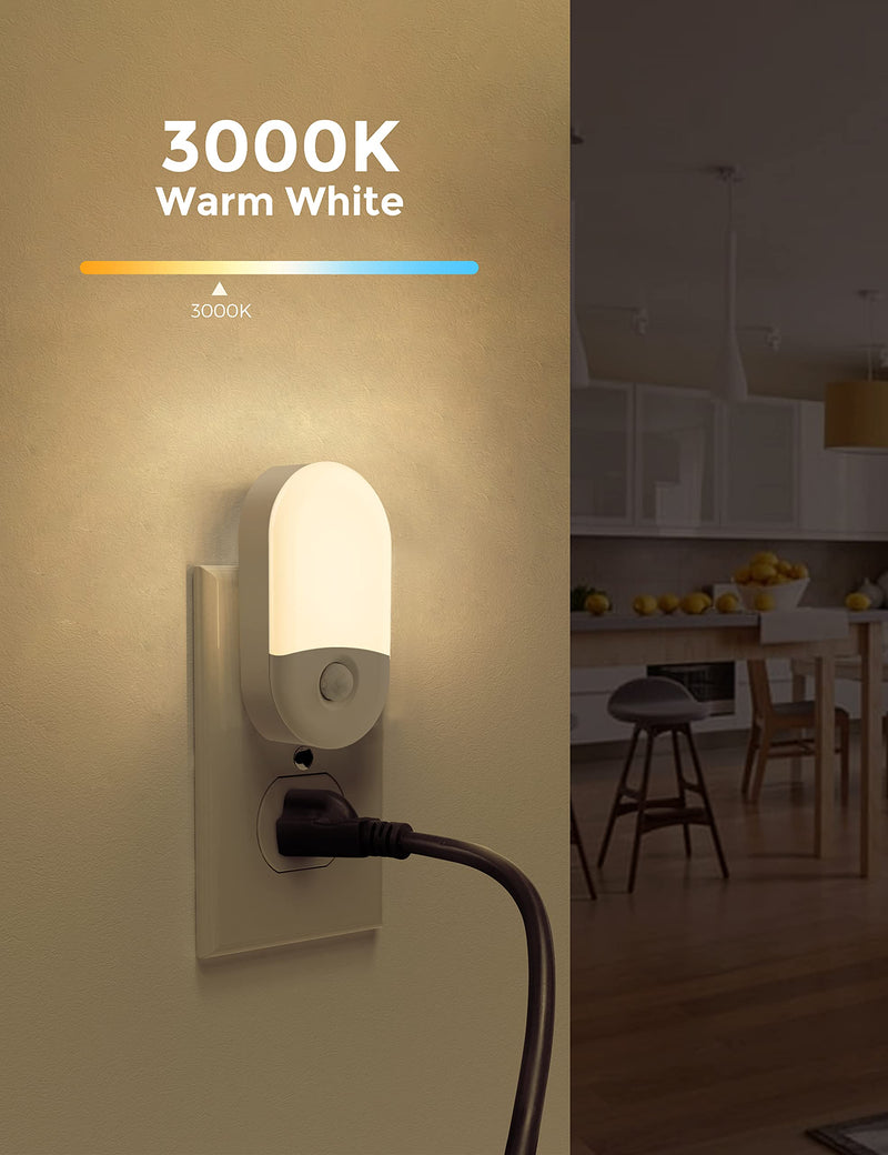 L LOHAS LED Motion Sensor Night Light, 2Pack, Motion Activated Night Light, Night Lights Plug into Wall Motion Sensor, 3000K Warm White, Adjustable Brightness 30/60LM, for Kids Adults Bathroom Bedroom Soft White