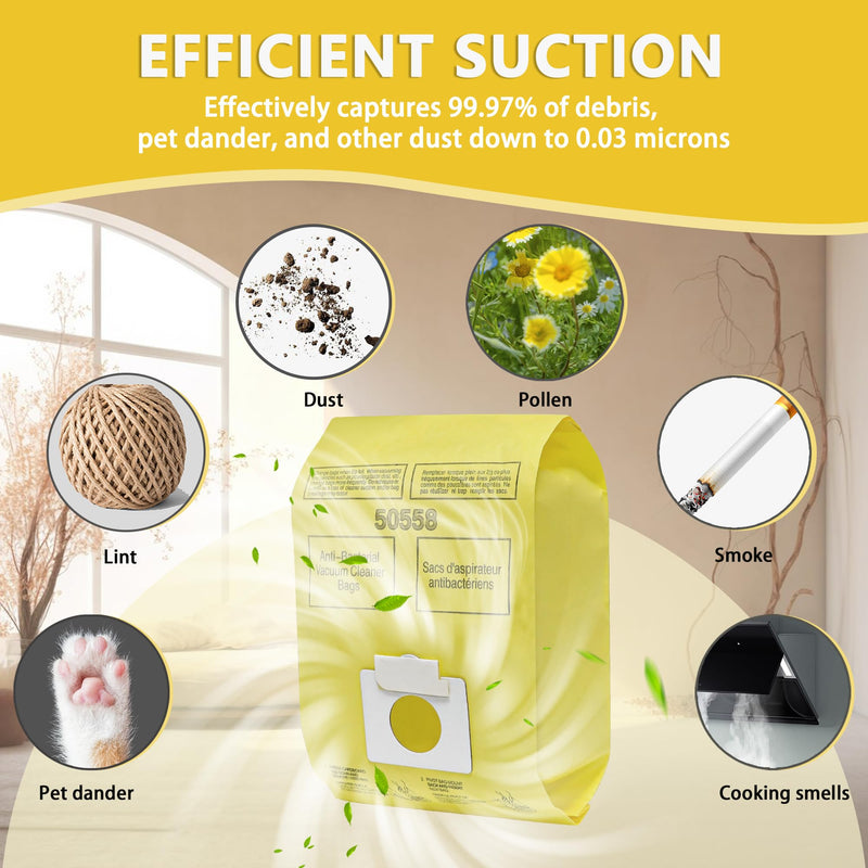 Vacuum Bags Replacement for Kenmore Canister C/Q 5055 50555 50557 50558 and Pana·sonic Type C-5 C-18 Vacuums - Premium Vacuum Cleaner Dust Bag - 12 Pack