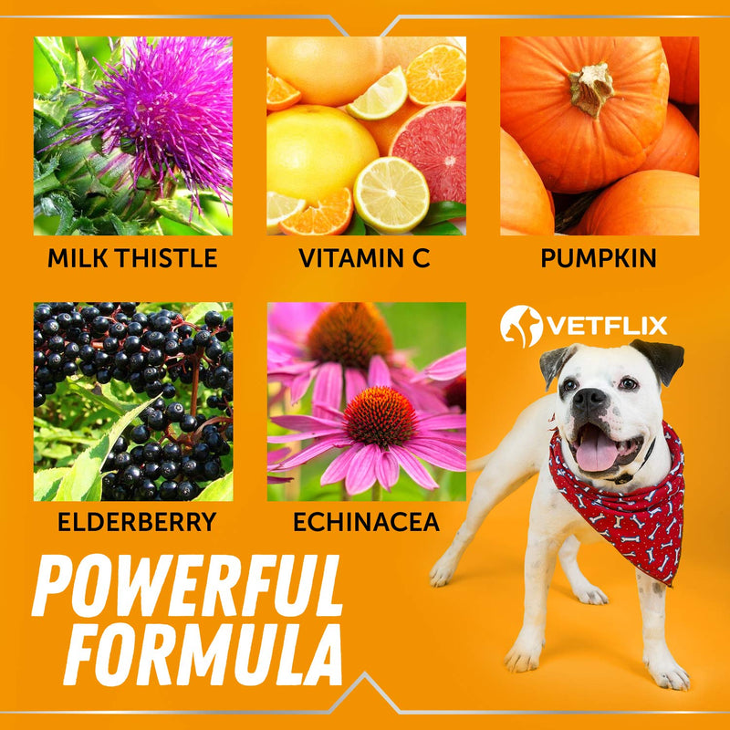 Velflix Allergy Immune Anti Itch & Hot Spots - Made in USA Natural Pet Supplement for Cat & Dog Allergy Relief with Turmeric & Milk Thistle -Seasonal Allergies Digestive Treatment for Dogs & Cats Pet Supplement for Immune - PawsPlanet Australia