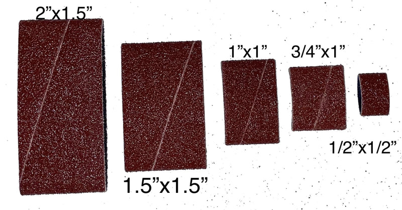 50 Pack 120 Grit Replacement Sanding Sleeves for Rubber Drum kit 1/2" 3/4" 1" 1-1/2" 2" Inch Aluminum Oxide Woodworking Drill Rotary Sander-Drum 1/4" Drive spindel Abrasive