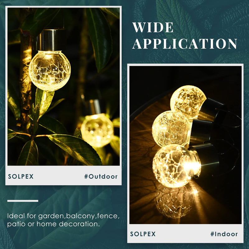 SOLPEX 12 Pack Hanging Solar Lights Outdoor,Solar Outdoor Lights Decorative, Solar Powered Waterproof Lights, Hanging Globe Solar Lights for Garden, Yard, Patio, Lawn, Flower Bed(Warm White) 12PACK Warm White