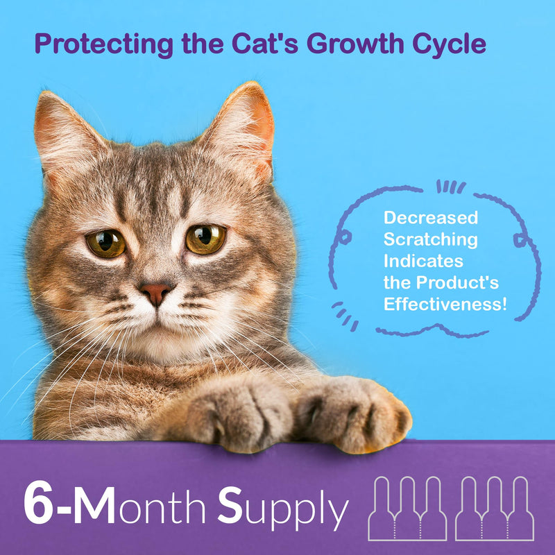 Topical Flea and Tick for Cats & Kittens: Waterproof Topical Cat Flea and Tick – Fast-Acting & Long - Lasting at Home Control for Cats Over 1.5 lbs and 8 Weeks or Older – 6-Dose Supply