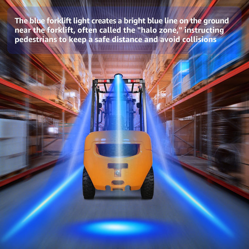 LED Forklift Safety Light Blue - 2Pack LED Forklift Straight Light 1600LM LED Forklift Side Zone Light Forklift Warehouse Light Forklift Pedestrian Light 30W, DC12-80V