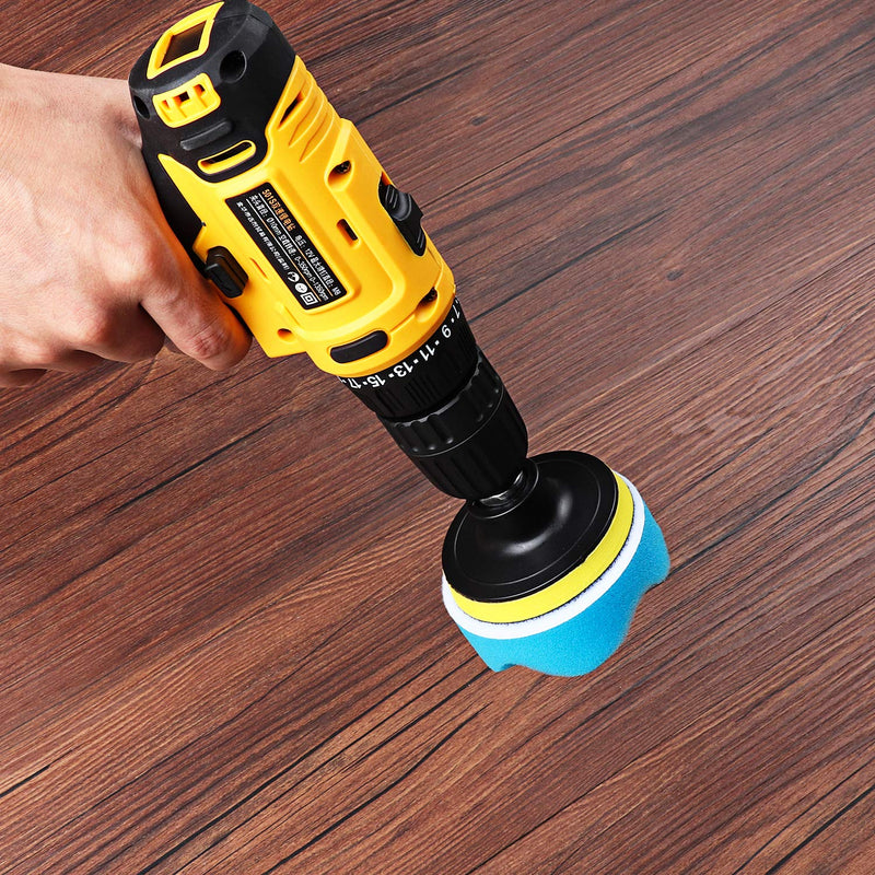 3 Inch Drill Buffing Pad, 11 Pcs Car Foam Polishing Pads Kit, Drill Buffer Polisher Attachment Buffing Kit for Car Polishing, Waxing, Sealing Glaze 3Inch-11Pcs