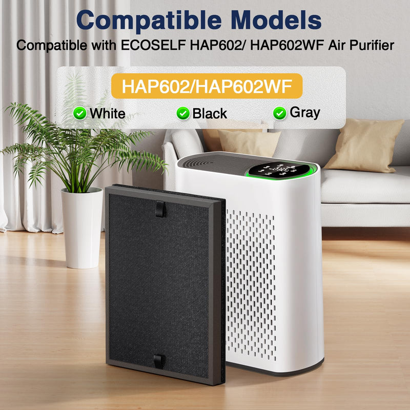 HAP602 Replacement Filters for ECOSELF HAP602 / HAP602WF Air Purifier HAP602 Original Filter- 2 Pack