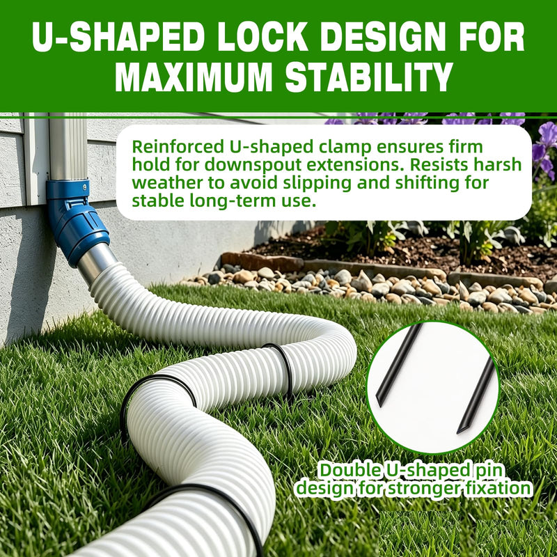 4in U-Shape Downspout Pin, Drill-Free, Wind & Rain Resistant 6pcs | Heavy-duty iron structure, longer lifespan than counterparts, easy installation & reusable, free gloves included 4 inch (100mm) 6pcs 6