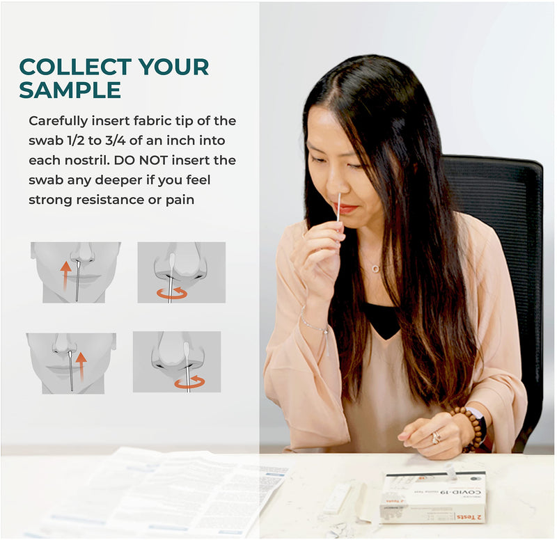 COVID-19 Antigen Home Test, FDA EUA at-Home Self Test, Non-invasive Nasal Swab, Easy to Use and Results Within 15 Minutes (1 Pack, 2 Tests Total)