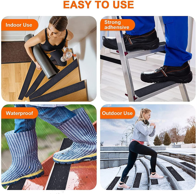 AISEY Non Slip Safety Grip Tape for Stairs Steps (2" X 16.4ft, Black) 2" X 16.4ft