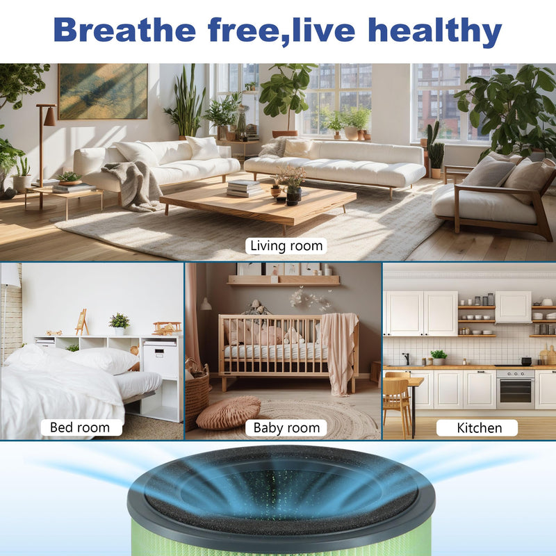 2 Pack Replacement Filter, Compatible with TEC.Bean JH50G-M Air Cleaner Purifier, Homvana H201 and A Aromacare Purifier