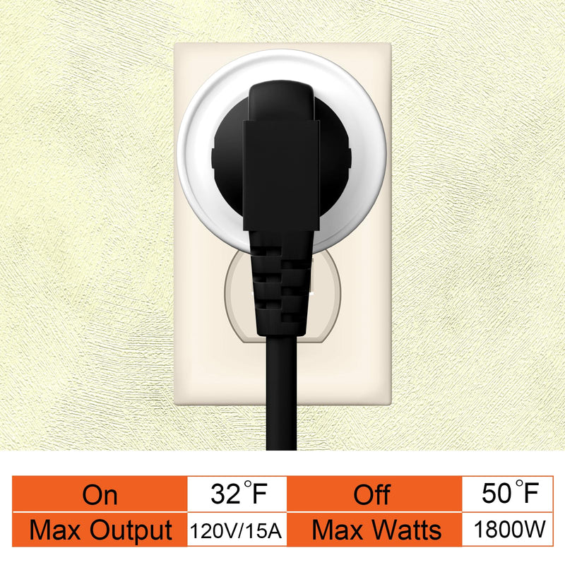 Thermostatically Controlled Outlet: (4 PCS) Automatically Turn on Below 32℉, Turn Off Above 47℉, Thermostat Plug, Unnecessary to Turn Off Power Manually in Cold Winter Cube 4 Pcs