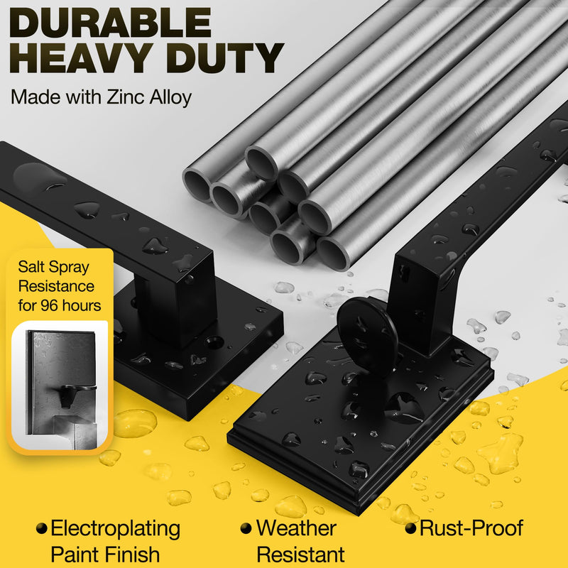 Kolet Front Door Handle, Handle Set with No Lock, Exterior Entry Door Handle, Heavy Duty Zinc Alloy, Reversible for Right & Left Opening, Deadbolt Not Included, Matte Black