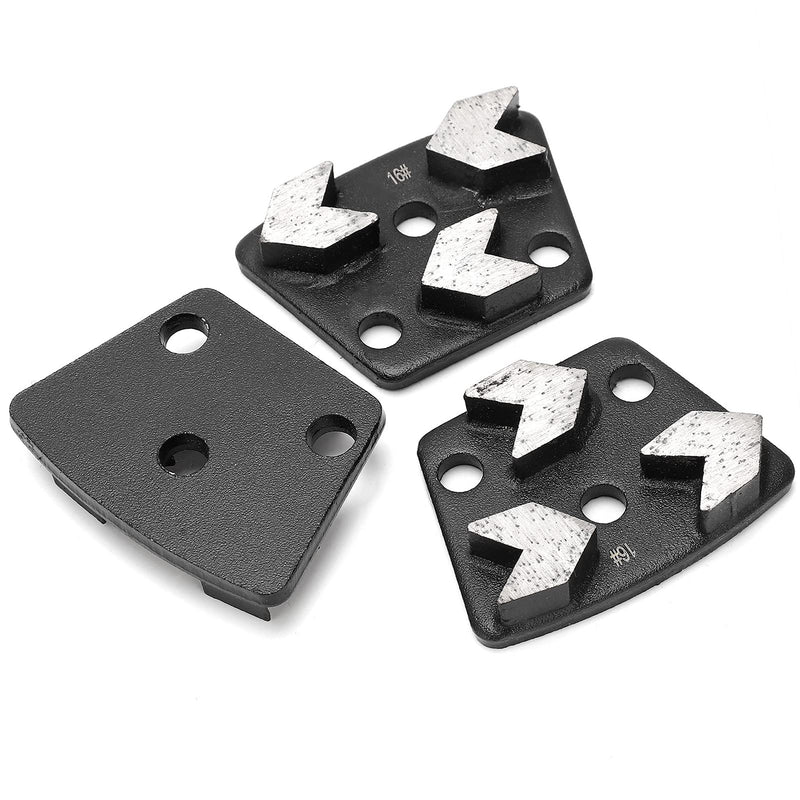 Diamond Grinding Disc, 3Pcs Trapezoid Diamond Floor Grinding Pad Disc Concrete Grinding Shoes 16#, Smooth Surface and incisive Teeth, Easy to Carry