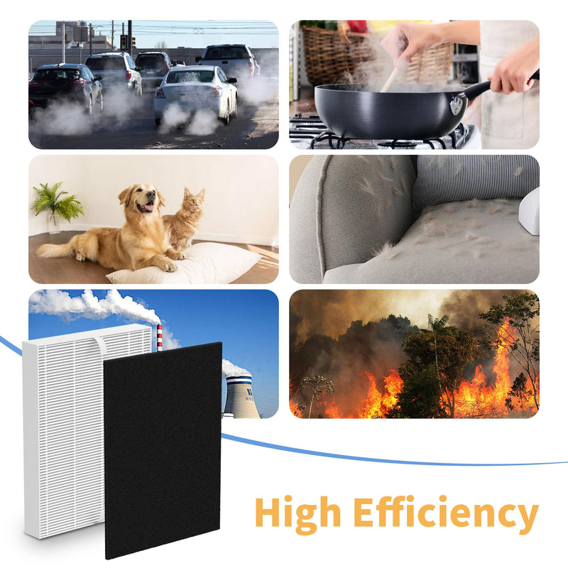 4Pcs 2Sets AP-1216-FP Repacement Filter Compatible with Coway AP-1216L Air Cleaner Purifier 4HEPA+8Pre-filters