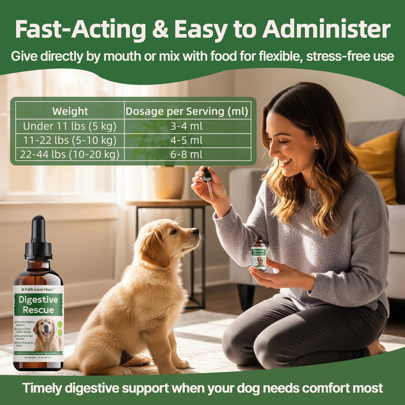 Parv0 for Dogs, Digestive Rescue for Dogs and Puppies, Vet-Informed Herbal Liquid for Occasional Diarrhea, Vomiting & Stomach Upset, Supports Appetite, Gut Health, Stool Consistency & Vitality, 2oz