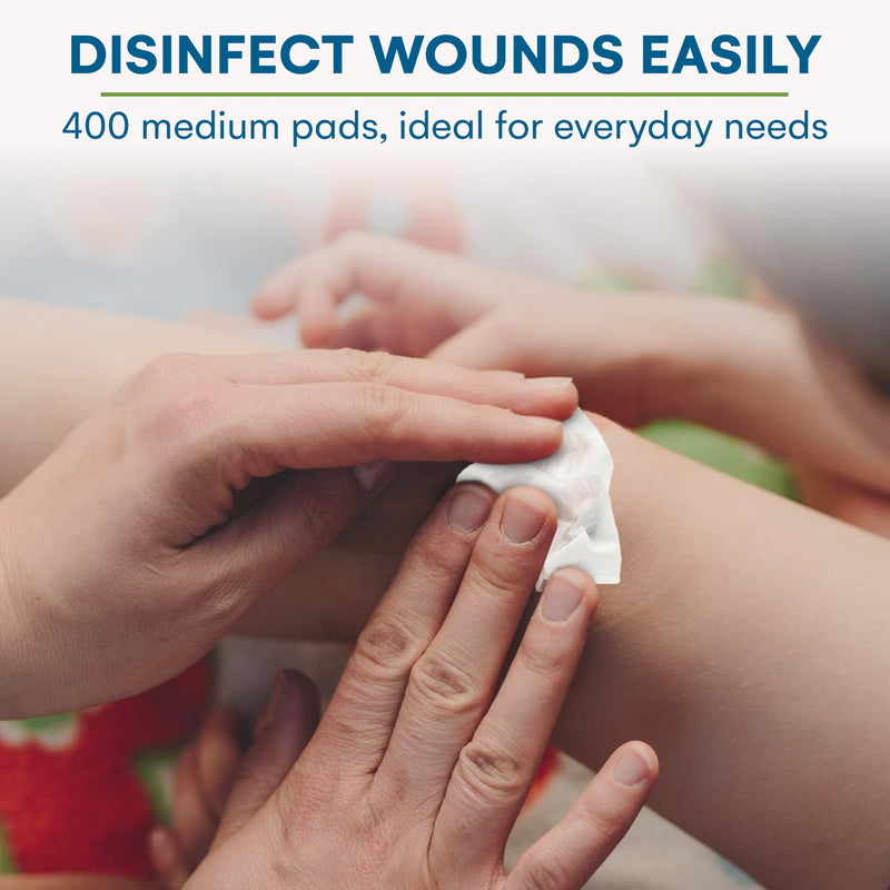 Care Touch Alcohol Wipes Individually Wrapped - Prep Pads with 70% Isopropyl Alcohol, Great for Home, Medical & First Aid Kits Sterilized, Antiseptic 2-Ply Swabs 400 Count 400 Count (Pack of 1)
