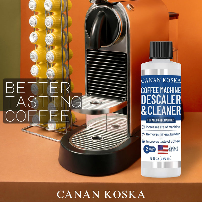 Coffee Machine Descaler 8 oz – Universal Descaling Solution for All Coffee Makers Drip Machines – Removes Limescale Calcium Buildup – 2 Uses (1, 8 Fl Oz (Pack of 1)) 8 Fl Oz (Pack of 1)