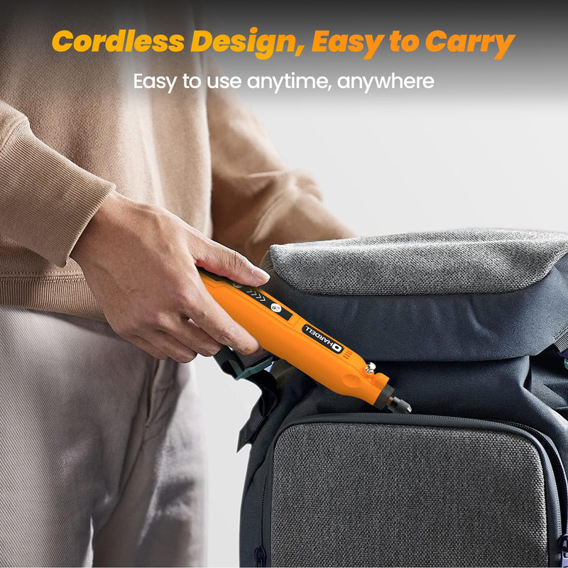 HARDELL Mini Cordless Rotary Tool Kit, 5-Speed and USB Charging with 61 Accessories, Multi-Purpose 3.7V Power Rotary Tool for Sanding, Polishing, Drilling, Etching, Engraving, DIY Crafts Cordless, Mini