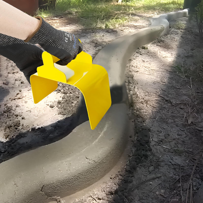 Concrete Curb Trowel, Garden Edging Curb Trowel Concrete Tool, Concrete Curb Trowel Edger, Landscape Curb Trowel with Putty Knife (Rectangle) Rectangle