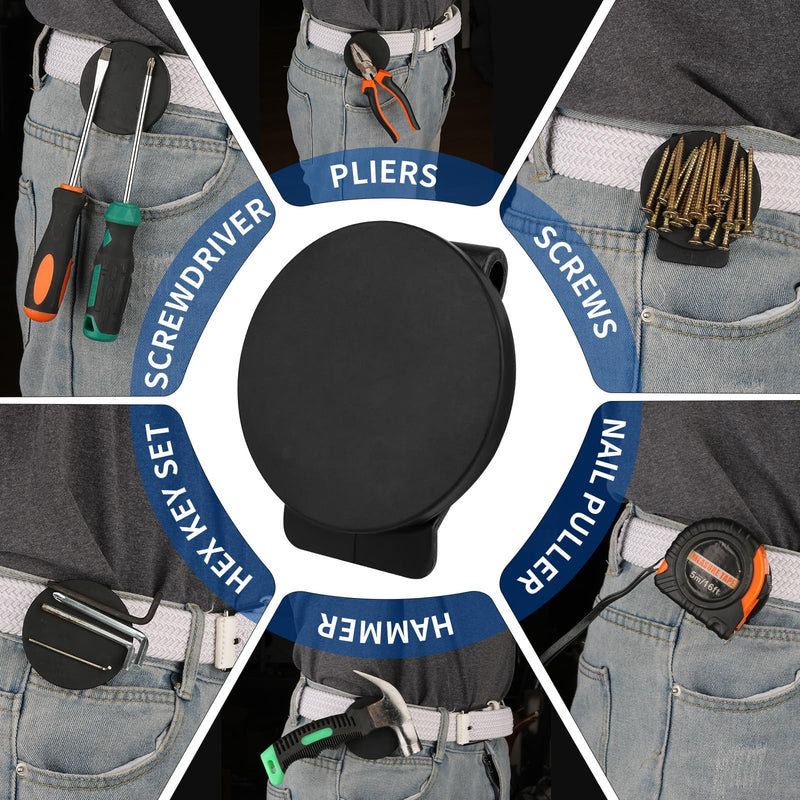 DZ DUOZHAN Magnetic Tool Holder Belt Clip, Pocket Magnetic Screw Holder for Hammer Wrench Pliers Drill Bits Sockets, Magnetic Tool Box Belt Accessories Socket Organizer 2PACK,2.69IN