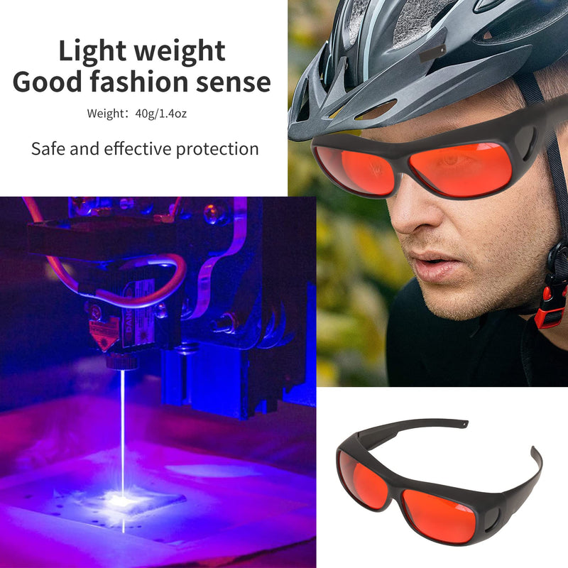 JILERWEAR 190nm-540nm professional laser protective eyewear, can be used for laser engraving, beauty spot removal Medium-red