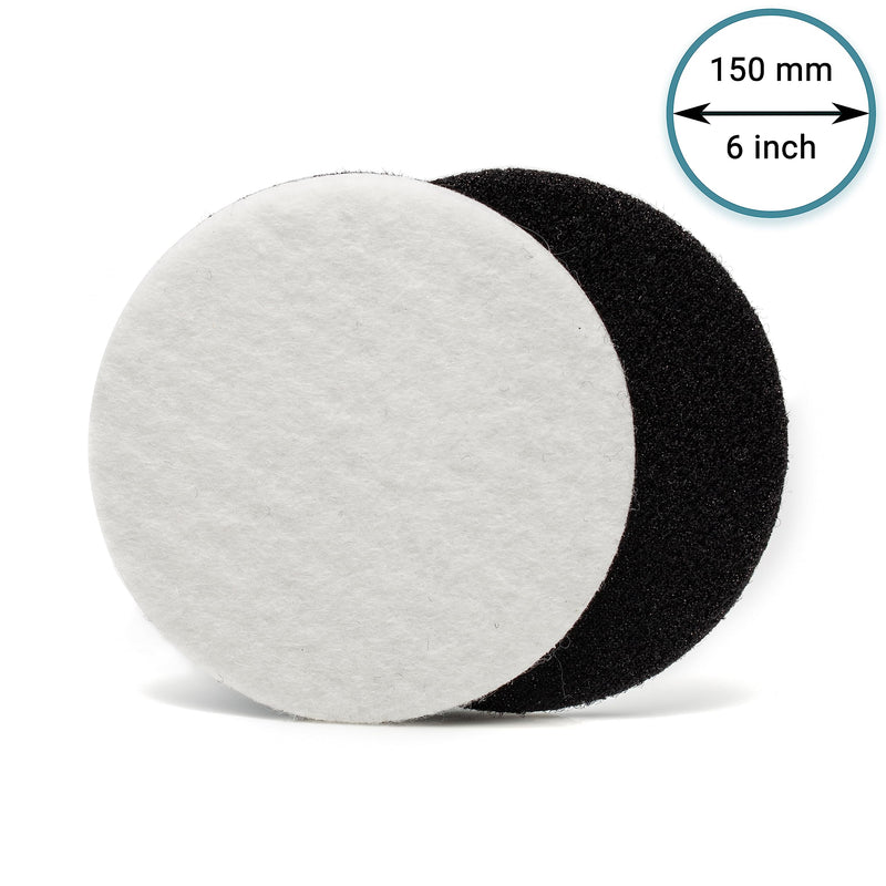 Glass Polish 6 inch (150mm) Pack of 10 Felt Polishing Pads for Polishing Glass, Plastic, Metal and Marble - GP11010
