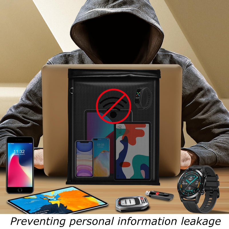 4 Pack Faraday Bags for Phones,RFID Key Fob Blocker Pounch Fireproof&Waterproof&EMP Proof Go Dark Bag for Cell Phone Block Signal and Anti-Tracking 4