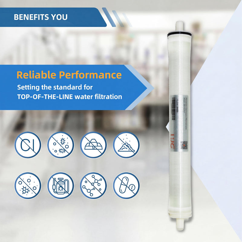 25" x 21" ULP-2521 RO Membrane Element Ultra Low Pressure, 450 GPD for Commercial, Agricultural, and Whole House Reverse Osmosis