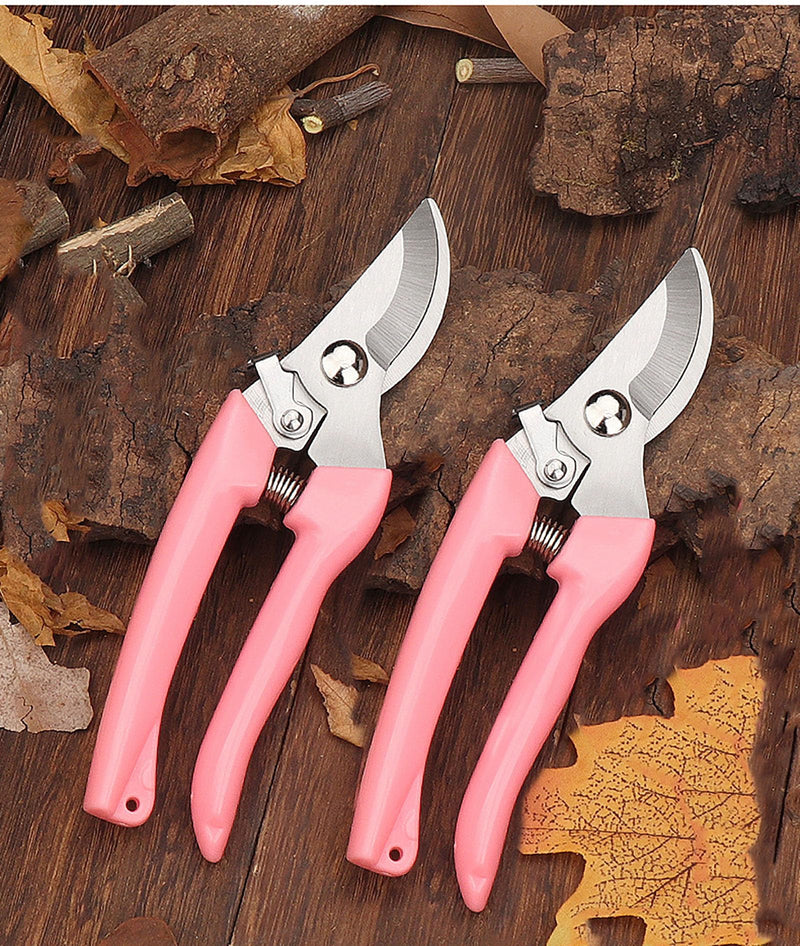 Garden Flower Shears Pruning Shears 6.9 inches Scissors Heavy Duty Plant Scissors for Cutting Flowers, Trimming Plants, Bonsai, Fruits Picking (Pink Handle) Pink Handle - NewNest Australia