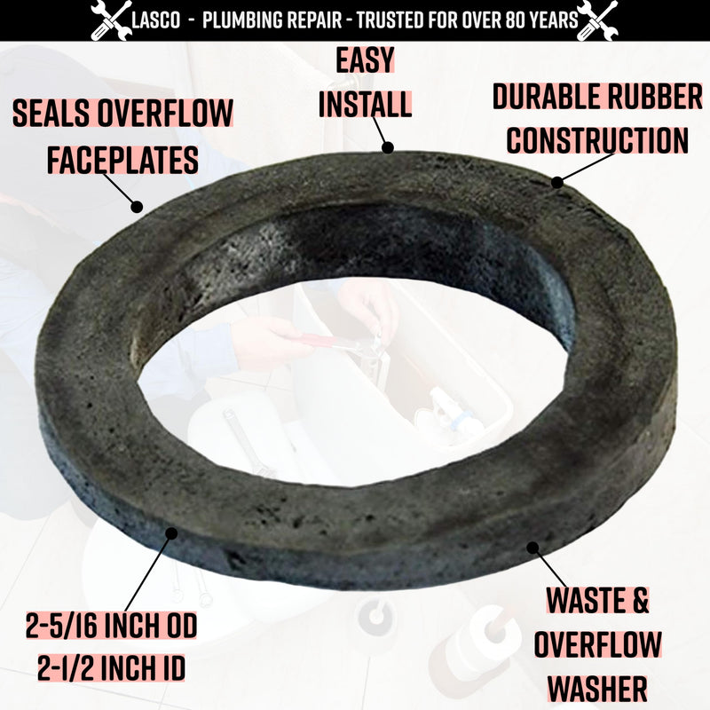 LASCO 02-3027 Bathtub Sponge Gasket for Waste And Overflow Plate, Grey
