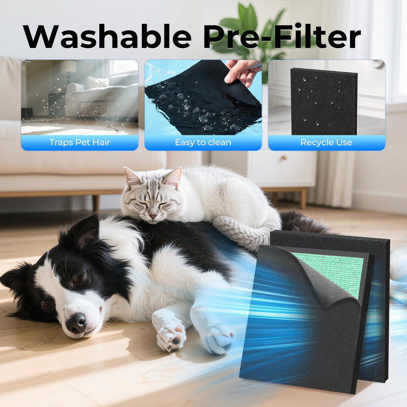 Air Purifier Replacement Filter for ET066 Pet Dander Version, 2 Pack Green