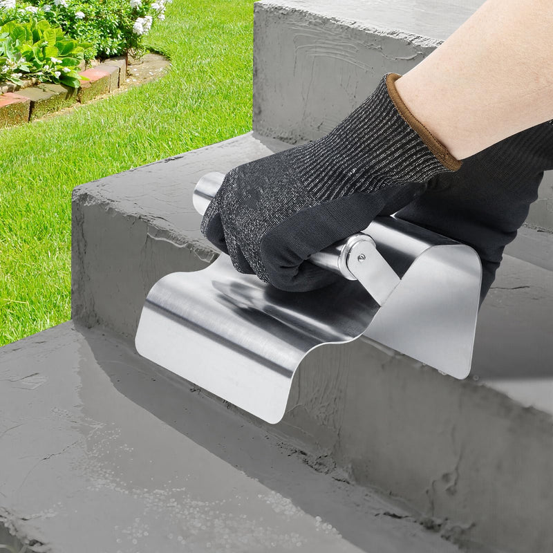 Landscape Curbing Trowel Concrete Shaping Tool Stainless Steel with Handle DIY Masonry Cement Multipurpose Concrete Curb Tool, Style C