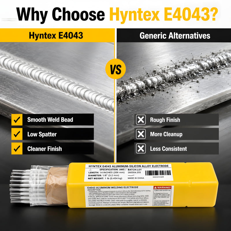 E4043 Aluminum Welding Rods 1/8" x 14" Stick Electrodes, 1lb | Aluminum Repair, Moisture-Resistant Pack, Stable Arc Low Spatter, Professional & DIY