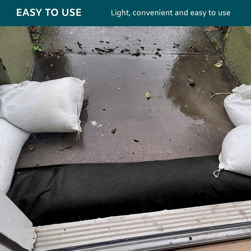 2Pcs 5FT Water Activated Flood Barriers, Sandless Sandbag for Rain Water Control, Resuable Flood Water Barrier for Garage and Home Doors, Easy to Use (5ft, 2Pack) 5ft, 2Pack