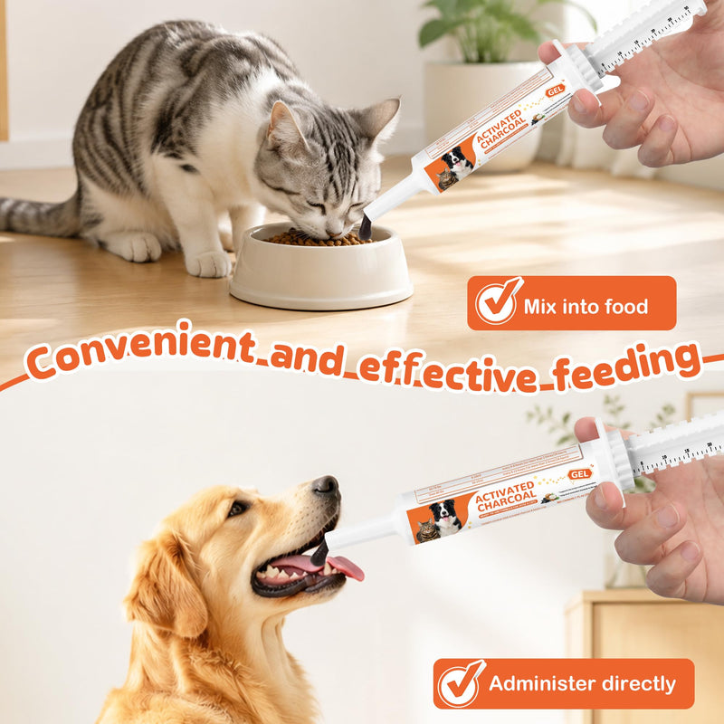 Activated Charcoal Paste for Dogs & Cats – 30 ml First Aid for Pet Poison Emergency, Toxin Absorber for Digestive Health, Easy-Use Paste for Puppy & Kitten, Home & Travel Essential