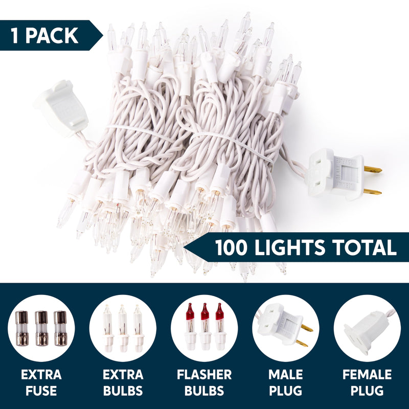 JOIEDOMI Christmas String Lights Indoor,100 Count Mini Warm Fairy Light,21.5FT Lighting Decor for Patio Dorm Classroom Bedroom Holiday Wedding Party Garland Birthday Festival Valentines Day,White Wire White 100ct