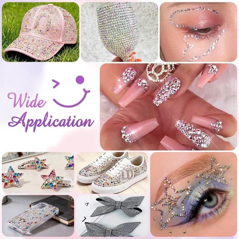 Bedazzler Kit with Rhinestones, Hotfix Applicator, DIY Hot Fix Rhinestone Setter, Hot Fixed Bedazzling Kit, 4380 Pcs, Crystal AB, Clear Box Set - NewNest Australia