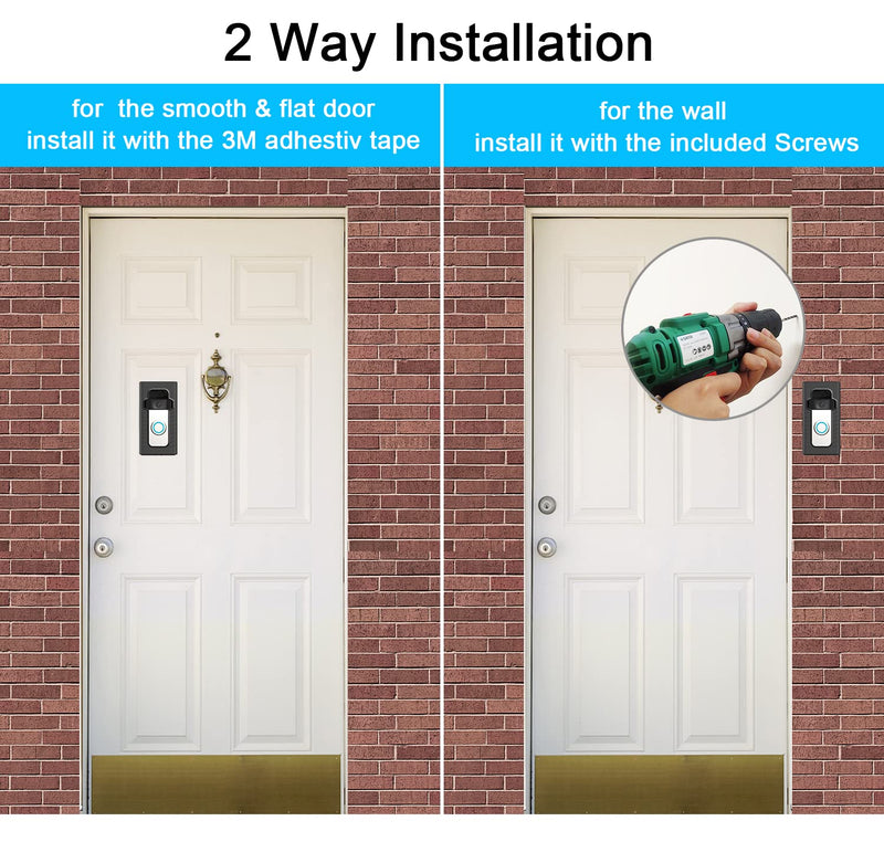Adhesive Mount Compatible with for Video Doorbell No-Drill Mounting Bracket cover Holder Not Block Doorbell Sensor Adhesive Mount