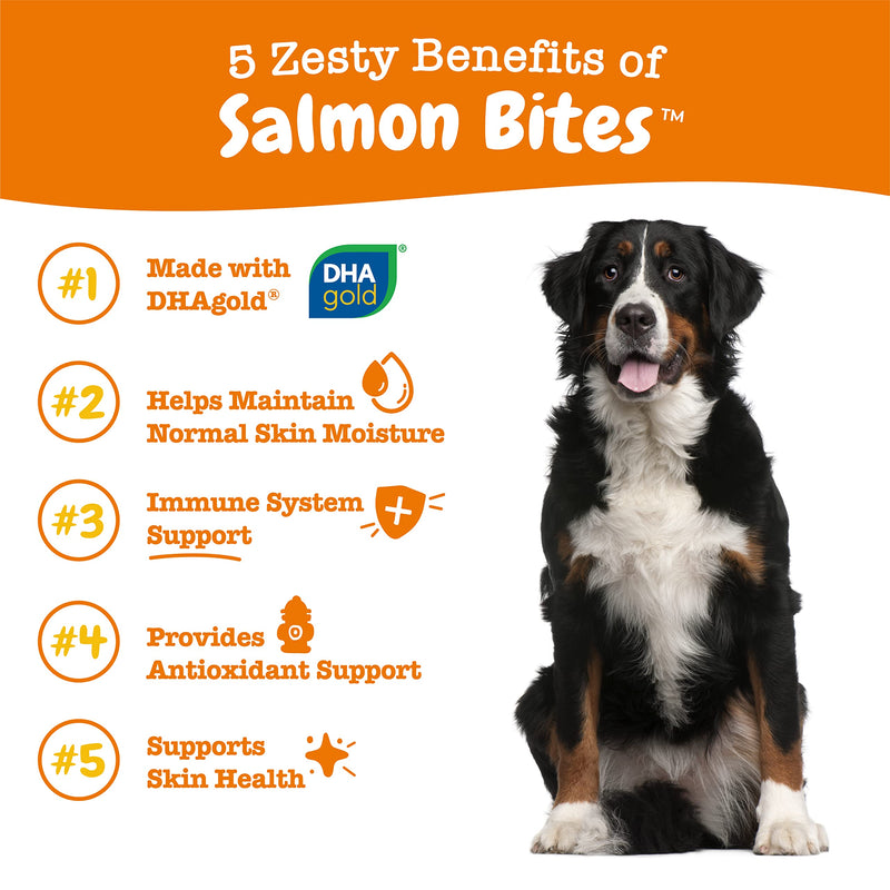 Zesty Paws Salmon Fish Oil Omega 3 for Dogs - with Wild Alaskan Salmon Oil - Anti Itch Skin & Coat + Allergy Support - Hip & Joint + Arthritis Dog Supplement + EPA & DHA Bacon 90 Count (Pack of 1) - PawsPlanet Australia