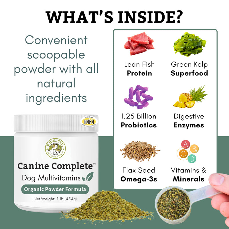 Wholistic Pet Organics Canine Complete & Pure Colostrum - Dog Vitamins and Supplements for Immune System, Digestive, Skin, Coat & Overall Health