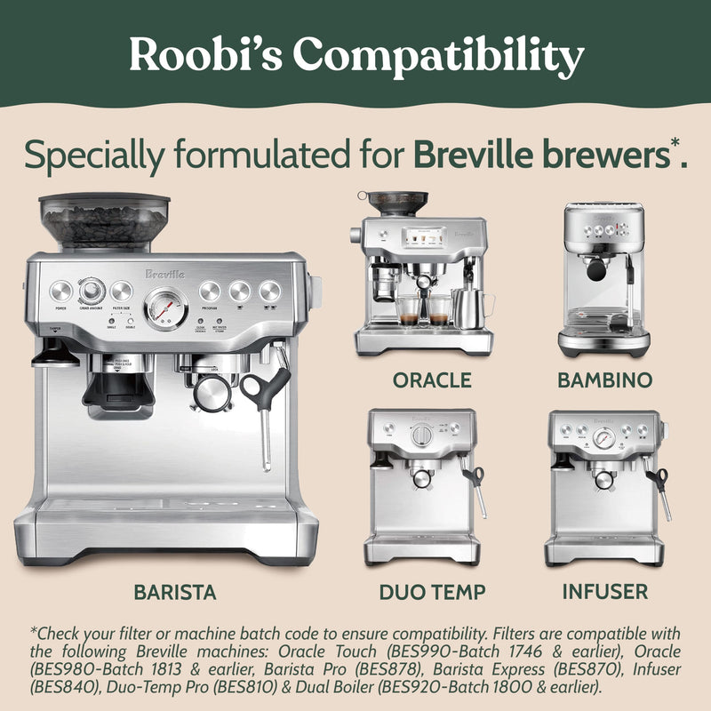 Roobi Breville Compatible Espresso Machine Cleaning & Maintenance Kit. Includes 52 Breville Cleaning Tablets and 6 Water Filters. Carbon Neutral. 1 Year Supply. Cleaning Kit