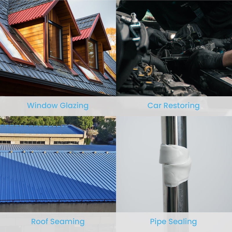 Butyl Putty Tape Black, 1/2" x 30' x 1/8" EDPM Butyl Rubber Sealant, Sound Dampener Automotive Butyl Tape, Stretchable RV Sealant Caulking Putty for Boat Sealing, EDPM Roof, Headlight 1/2" x 30' x 1/8"