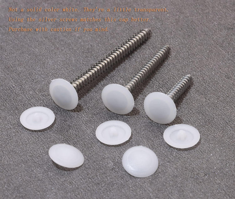 Mini Skater 200Pcs Screw Caps Plastic Self-Tapping Screw Hole Cap Covers for Diameter 7mm Flat Cross Screw Lids Furniture Fittings, (White) White