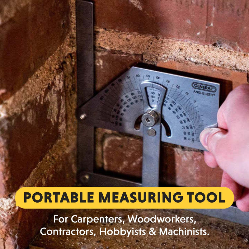 General Tools Protractor and Angle Finder #39, Stainless Steel, Outside, Inside, Sloped Angles, 0° to 180° - NewNest Australia