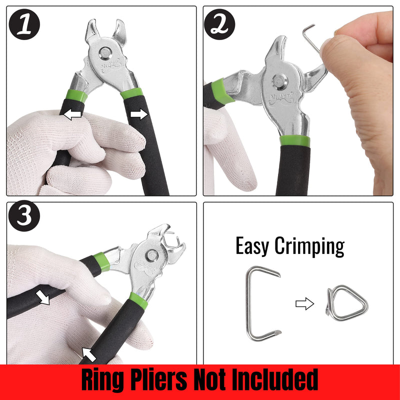 Mr. Pen- Galvanized Hog Rings, 3/4", 420 Pcs, Hog Rings Upholstery, Hog Rings for Furniture Upholstery, Auto Upholstery, Meat & Sausage Casings, Fencing, Animal Pet Cages, Shock Cords 420 Pcs, 3/4"