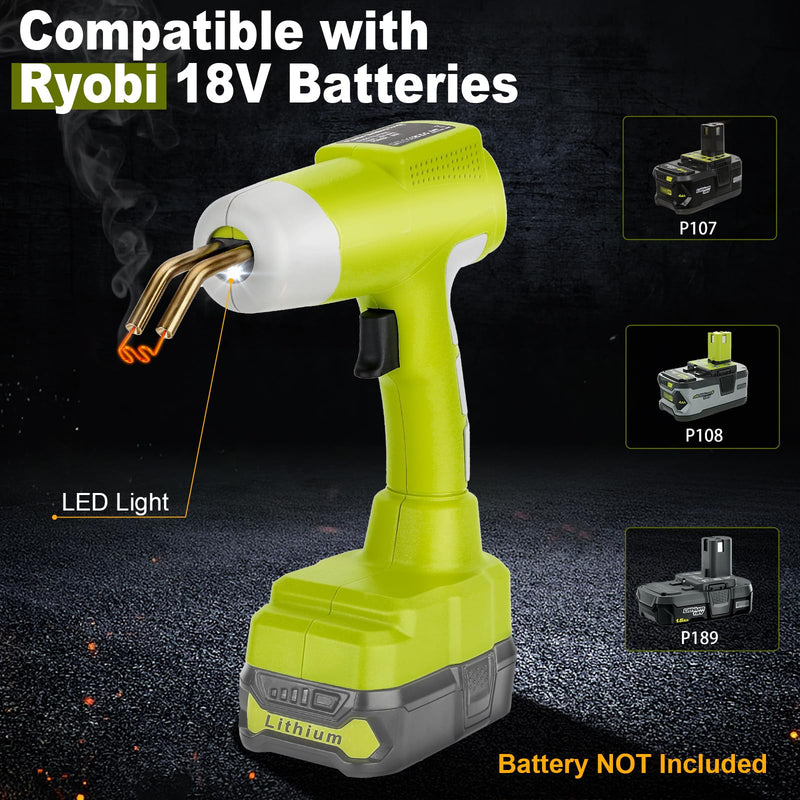 Cordless Plastic Welder Gun Compatible with Ryobi One 18V Battery with 600PCs Hot Staples Plastic Welding Kit for Car Bumper and other plastic Repairing(No Battery)