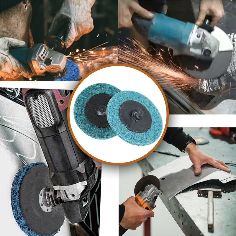 kimllier 50Pcs 2 Inch Blue Quick Change Surface Prep Conditioning Discs, R-Type Fine Disc for Cleaning, Finishing and Deburring on Metals